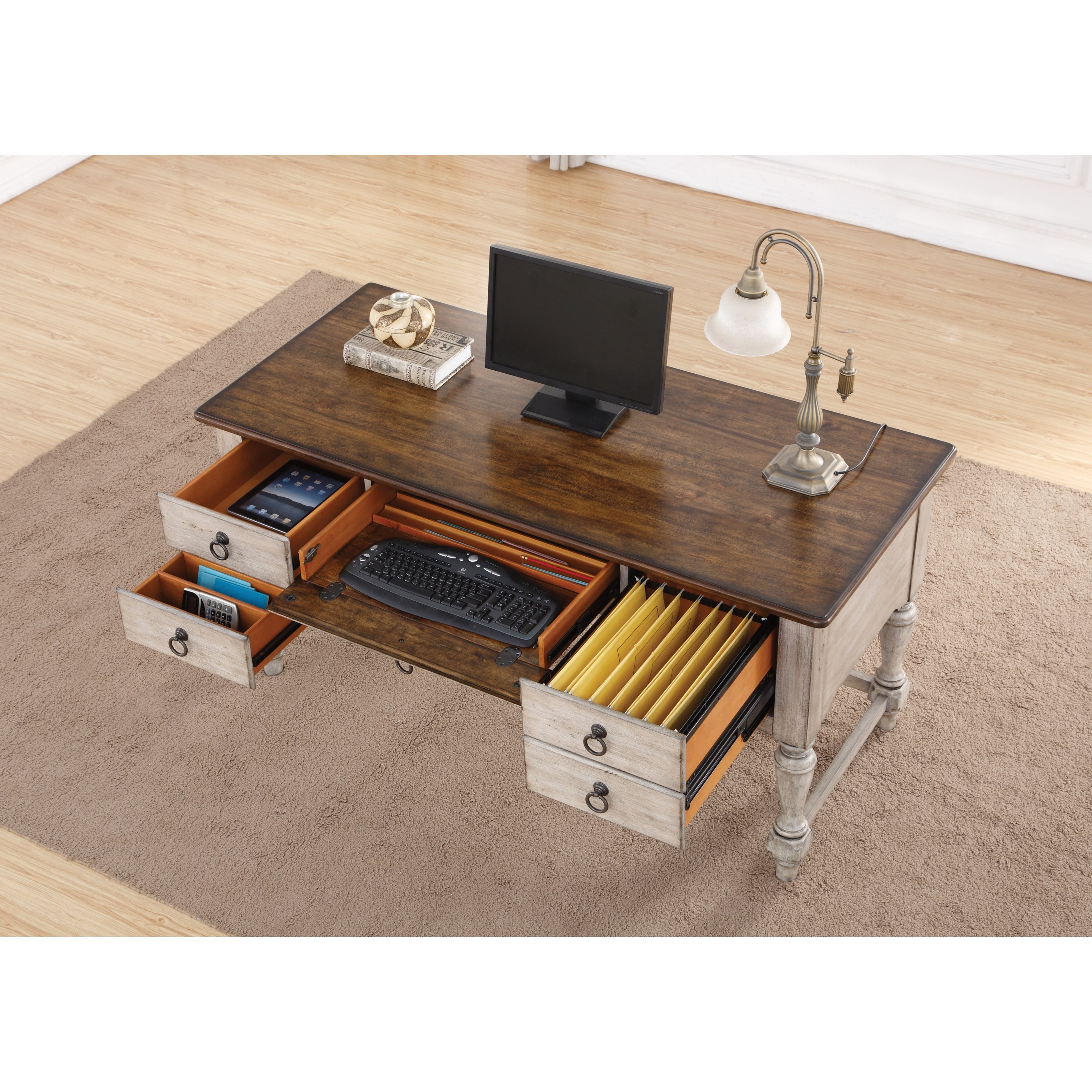 Flexsteel Wynwood Collection Plymouth Relaxed Vintage Writing Desk with